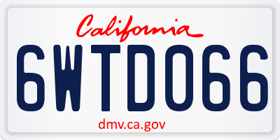 CA license plate 6WTD066