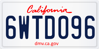 CA license plate 6WTD096