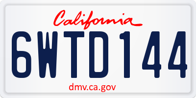 CA license plate 6WTD144