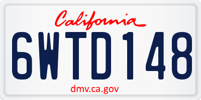 CA license plate 6WTD148