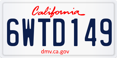 CA license plate 6WTD149