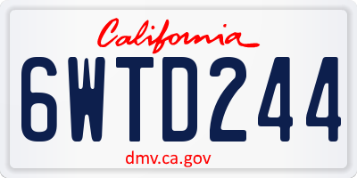 CA license plate 6WTD244