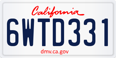 CA license plate 6WTD331