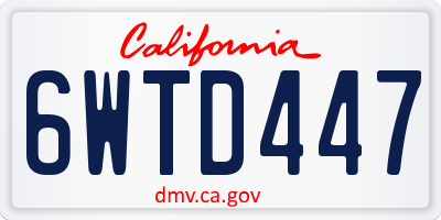 CA license plate 6WTD447