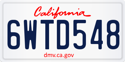 CA license plate 6WTD548