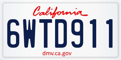 CA license plate 6WTD911