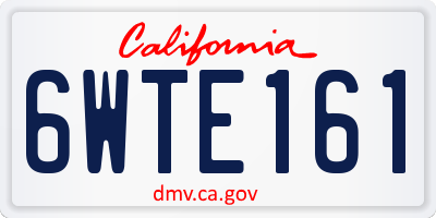 CA license plate 6WTE161