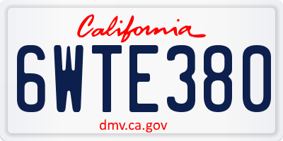 CA license plate 6WTE380