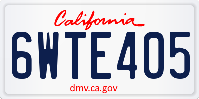 CA license plate 6WTE405