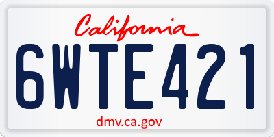 CA license plate 6WTE421