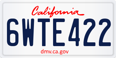 CA license plate 6WTE422