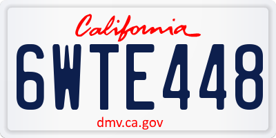 CA license plate 6WTE448