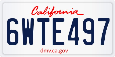 CA license plate 6WTE497