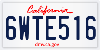 CA license plate 6WTE516