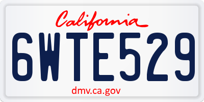 CA license plate 6WTE529