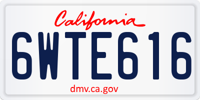CA license plate 6WTE616