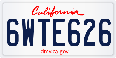 CA license plate 6WTE626