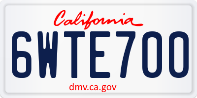 CA license plate 6WTE700