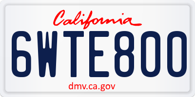 CA license plate 6WTE800