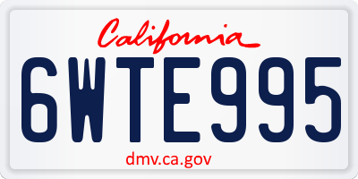 CA license plate 6WTE995