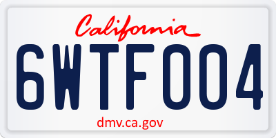 CA license plate 6WTF004