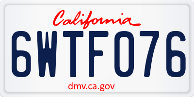 CA license plate 6WTF076