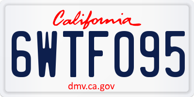 CA license plate 6WTF095