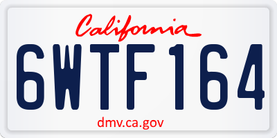 CA license plate 6WTF164