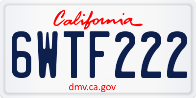 CA license plate 6WTF222