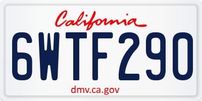CA license plate 6WTF290