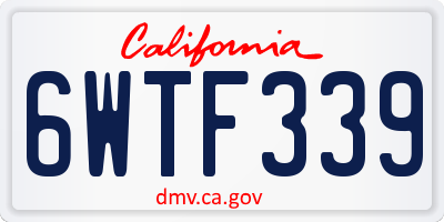 CA license plate 6WTF339