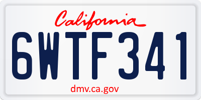 CA license plate 6WTF341