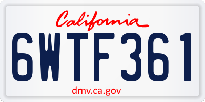 CA license plate 6WTF361