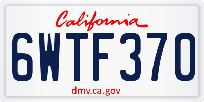 CA license plate 6WTF370