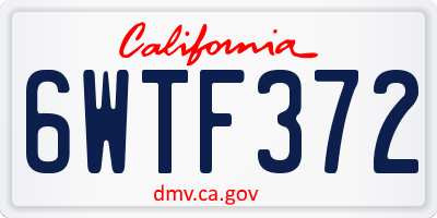 CA license plate 6WTF372