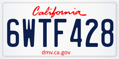 CA license plate 6WTF428
