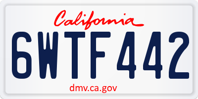 CA license plate 6WTF442
