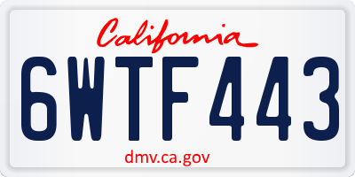 CA license plate 6WTF443