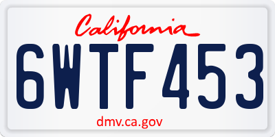 CA license plate 6WTF453