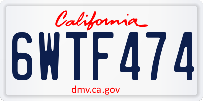 CA license plate 6WTF474