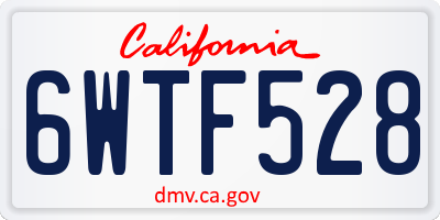 CA license plate 6WTF528