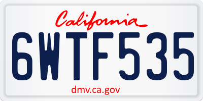 CA license plate 6WTF535