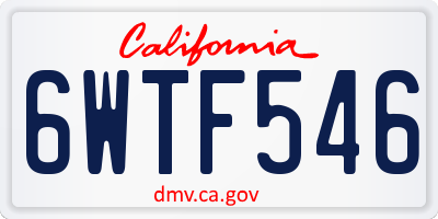 CA license plate 6WTF546