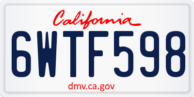 CA license plate 6WTF598