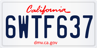 CA license plate 6WTF637
