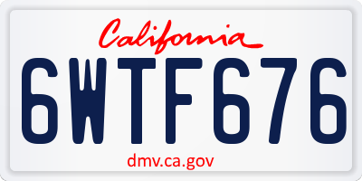 CA license plate 6WTF676