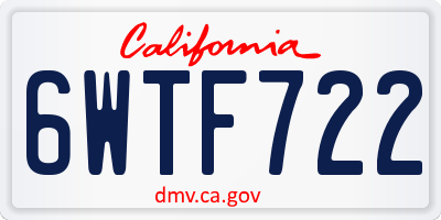 CA license plate 6WTF722