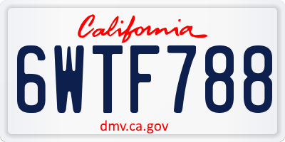 CA license plate 6WTF788