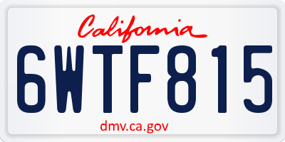 CA license plate 6WTF815