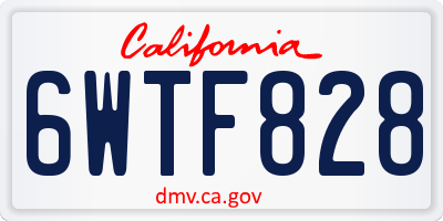 CA license plate 6WTF828
